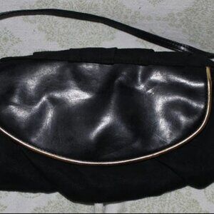 Victoria's Secret Black Purse w/ Shoulder strap Small Evening Bag W/ Gold Accent